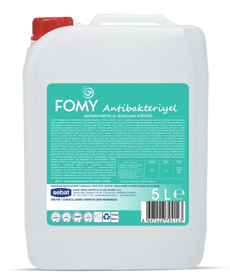 Tadem Temizlik - FOMY ANTİBAKTERİYEL TEMİZLİK KÖPÜĞÜ 5 LT