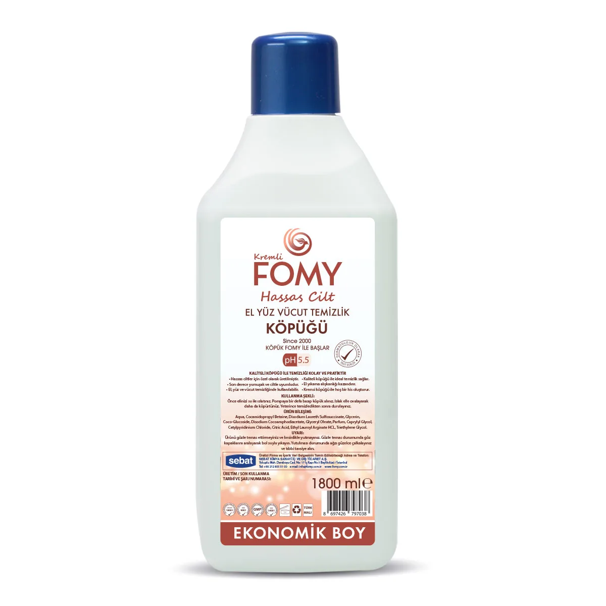 Tadem Temizlik - FOMY HASSAS CİLT KÖPÜĞÜ YEDEK 1800 ML